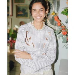 Sissel Edelbo - Cecilie Skjorte - Purple Stripes 