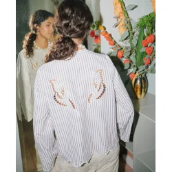 Sissel Edelbo - Cecilie Skjorte - Purple Stripes 