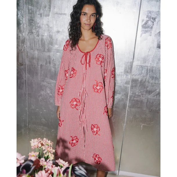 Sissel Edelbo - Sunny Kjole - Red Checks - Onesize