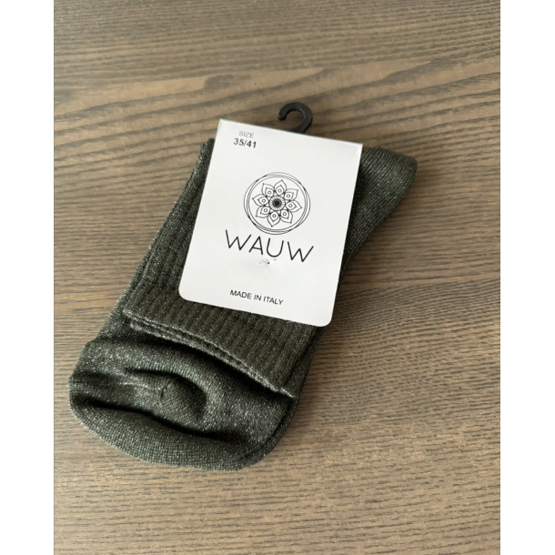 Wauw - Glitter Strmper - Olive Green - 35/41