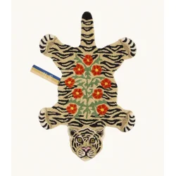 Doing Goods - Blomstret Hvid Tiger Tppe - Stor