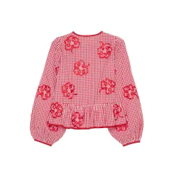 Sissel Edelbo - Sunny Top - Red Checks - Onesize