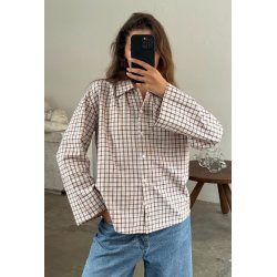Boii - Tinsi Check Skjorte - Bordeaux/Beige