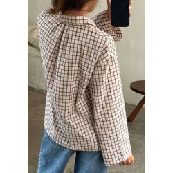 Boii - Tinsi Check Skjorte - Bordeaux/Beige