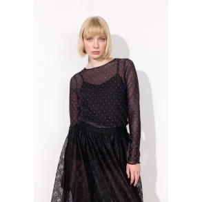 Hunkn - Tova Mesh Blouse - Black