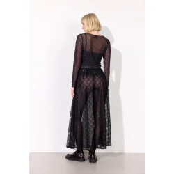 Hunkn - Tova Mesh Blouse - Black