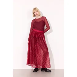 Hunkn - Tova Mesh Blouse - Zinfandel