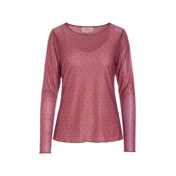 Hunkn - Tova Mesh Blouse - Zinfandel