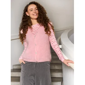 Black Colour - Annie Mesh Blouse - Red Dot