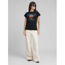 Replay - Jersey T-shirt - With Rose And Log Print - Black