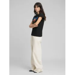 Replay - Jersey T-shirt - With Rose And Log Print - Black