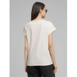 Replay - Jersey T-shirt - With Rose And Log Print - White