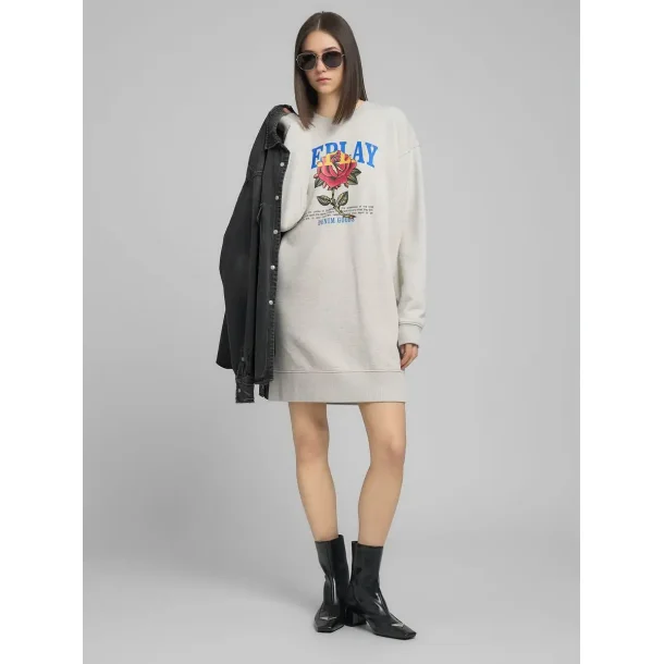 Replay - Sweatshirt Kjole - Light Grey