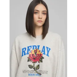 Replay - Sweatshirt Kjole - Light Grey
