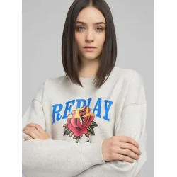 Replay - Sweatshirt Kjole - Light Grey