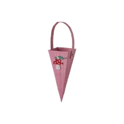 Rice - Lille Raffia Kr�mmerhus - Pink - Mushroom Embroidery