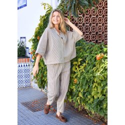 Black Colour - Ally Loose Shirt - Creme - ONESIZE