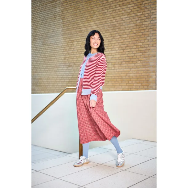 Black Colour - Cabbie skirt - Red Check