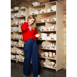 Black Colour - Bjoerk Cross Jumper - Red