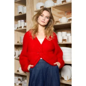 Black Colour - Bjoerk Cross Jumper - Red