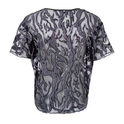 Black Colour - Maggie Blouse - Black Silver