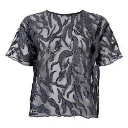 Black Colour - Maggie Blouse - Black Silver