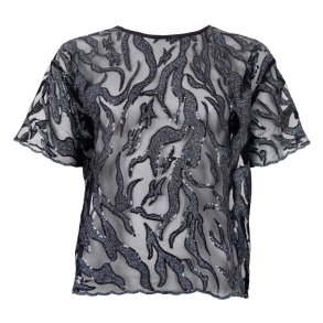 Black Colour - Maggie Blouse - Black Silver