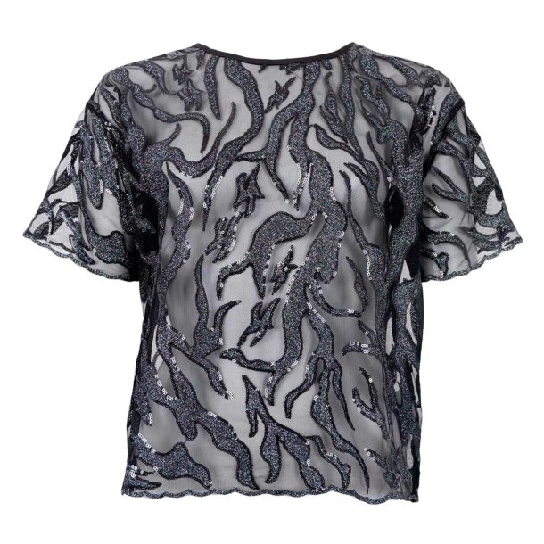 Black Colour - Maggie Blouse - Black Silver