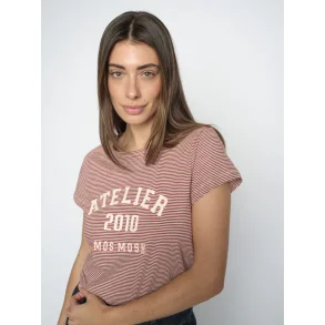 Mos Mosh - Camp O-SS Stribe T-shirt - Cowhide