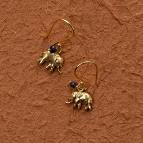 A Beautiful Story - Freedom Elephant Earrings - Lapis Lazuli - ONESIZE