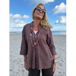 Wauw - Luna Skjorte Wauw - Brown/Rose Stripes