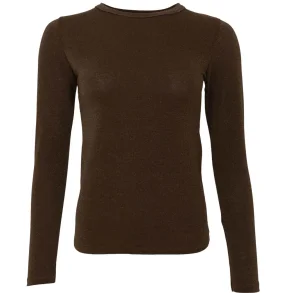 Black Colour - Faye Lurex Blouse - Chocolate