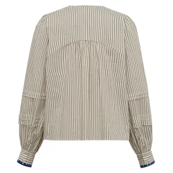 Gossia - Louisa bluse - Creme brown stripes