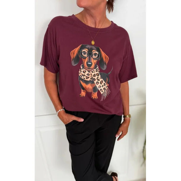 Marta - Inge Dog Tee - Bordeaux