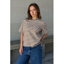 Boii - Mejse Tee - Off White / Bordeaux Stripes