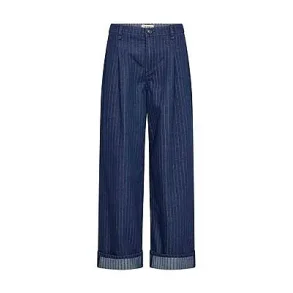 Mos Mosh - Serit Stripe Bukser - Dark Blue