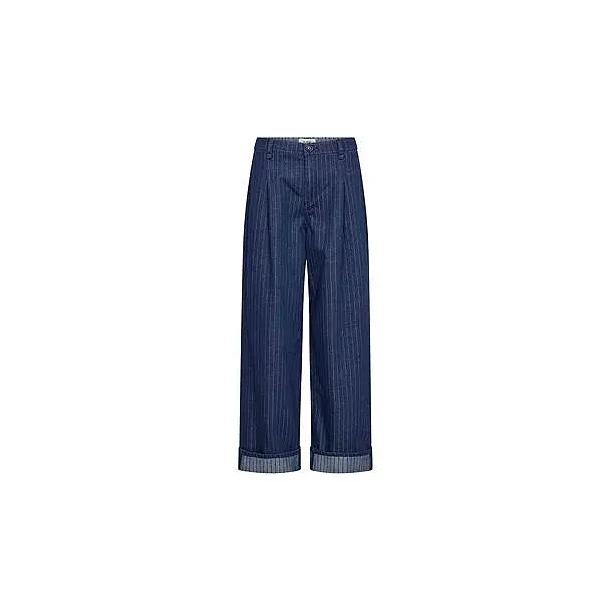 Mos Mosh - Serit Stripe Bukser - Dark Blue