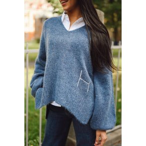 HEST - SOFIE V-Neck Sweater - Blue