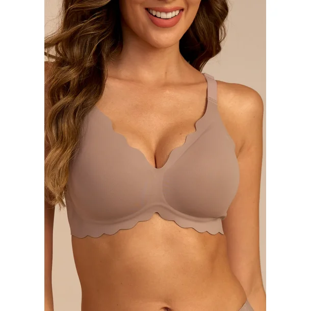 FemiFemme - Soft Scallop Bra - Soft Mocha