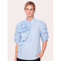 Gossia - Zabina Blouse - Blue Stripes