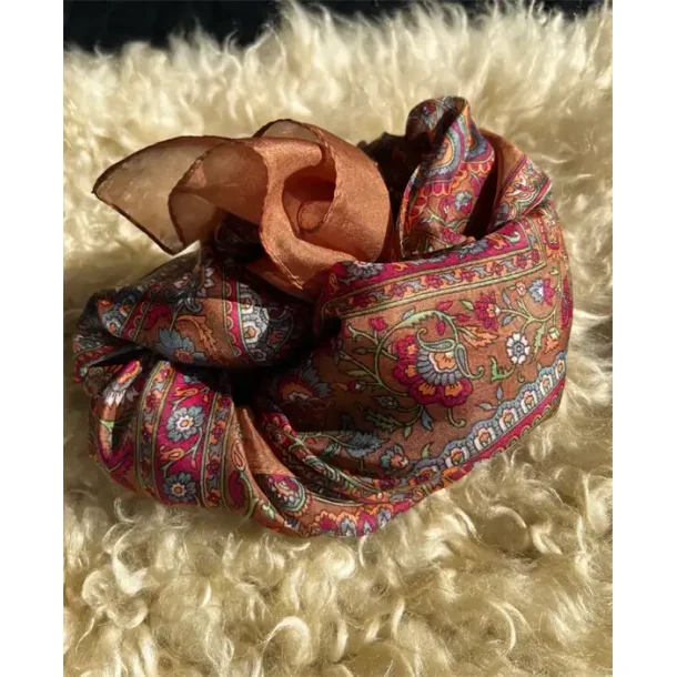 Wauw - Paisley silke trklde - Choco wine - One size