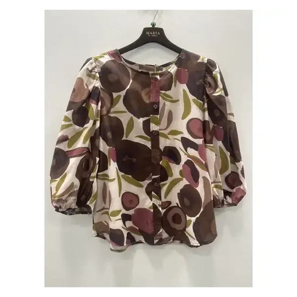 Marta - Evelina Skjorte - Brown Print