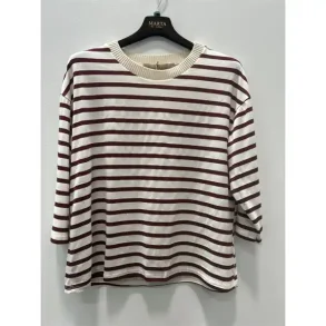 Marta - Brooklyn T-shirt - Beige/Bordeaux