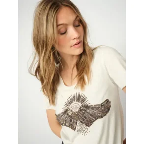 Mos Mosh - Nadine O-ss Deco T-shirt - Ecru