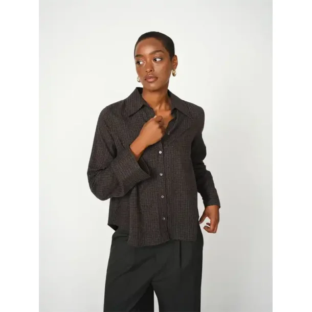 Mos Mosh - Ayen Check Skjorte - Phantom