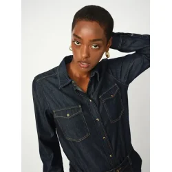 Mos Mosh - Natalie Denim Skjorte - Dark Blue