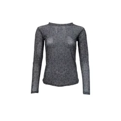 Black Colour - Annie Mesh Blouse - Black Deco