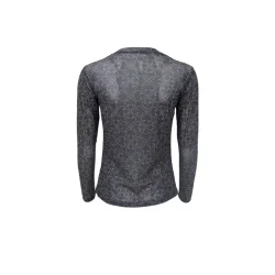 Black Colour - Annie Mesh Blouse - Black Deco