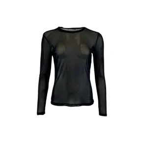 Black Colour - Annie Mesh Blouse - Black
