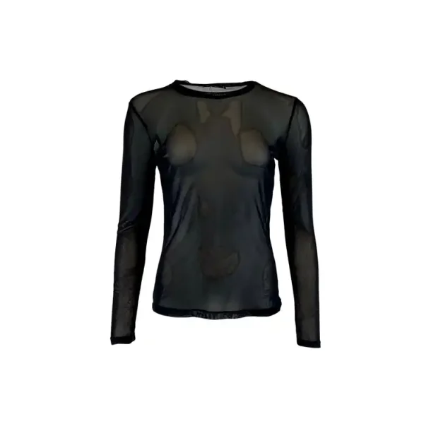 Black Colour - Annie Mesh Blouse - Black